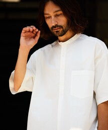 HINSON | HINSON/ヒンソン スタンドカラープルオーバーミリタリーシャツ ショート スリーブ/スリーピングシャツ(シャツ/ブラウス)