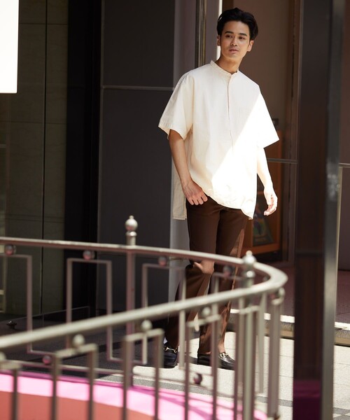 HINSON（ヒンソン）の「HINSON/ヒンソン スタンドカラープルオーバーミリタリーシャツ ショート スリーブ/スリーピングシャツ（シャツ/ブラウス・メンズ・ホワイト/ブラック/モスグリーン/オフホワイト・MEDIUM/LARGE）」の17枚目の写真