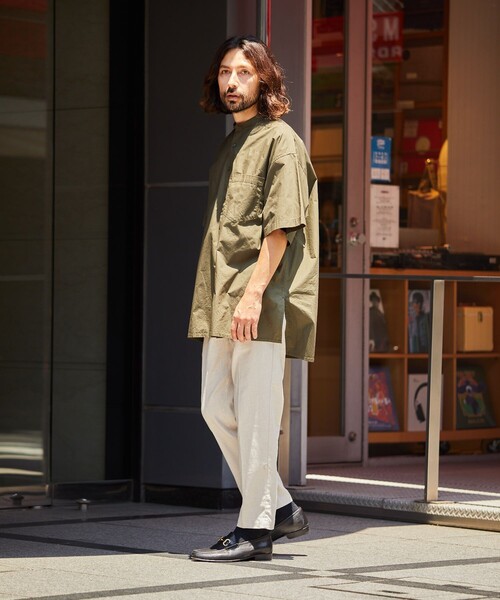 HINSON（ヒンソン）の「HINSON/ヒンソン スタンドカラープルオーバーミリタリーシャツ ショート スリーブ/スリーピングシャツ（シャツ/ブラウス・メンズ・ホワイト/ブラック/モスグリーン/オフホワイト・MEDIUM/LARGE）」の19枚目の写真