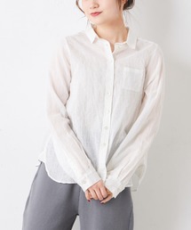 PUAL CE CIN | 綿ポリウレタンシャーリングブラウス(シャツ/ブラウス)