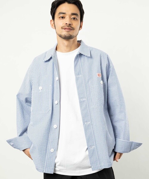 COWDEN（カウデン）の「COWDEN/カウデン シアサッカー CPOシャツ（シャツ/ブラウス・メンズ・ホワイト/ベージュ/ブルー・MEDIUM/LARGE）」の3枚目の写真