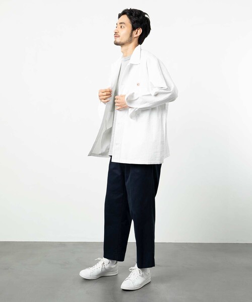 COWDEN（カウデン）の「COWDEN/カウデン シアサッカー CPOシャツ（シャツ/ブラウス・メンズ・ホワイト/ベージュ/ブルー・MEDIUM/LARGE）」の9枚目の写真