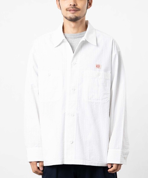 COWDEN（カウデン）の「COWDEN/カウデン シアサッカー CPOシャツ（シャツ/ブラウス・メンズ・ホワイト/ベージュ/ブルー・MEDIUM/LARGE）」の19枚目の写真