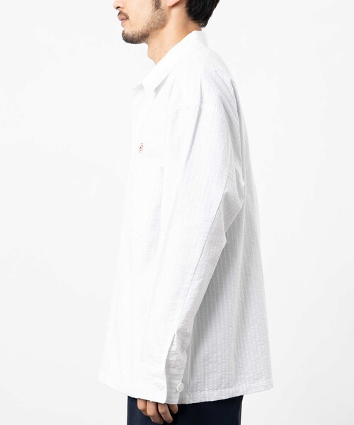 COWDEN（カウデン）の「COWDEN/カウデン シアサッカー CPOシャツ（シャツ/ブラウス・メンズ・ホワイト/ベージュ/ブルー・MEDIUM/LARGE）」の20枚目の写真