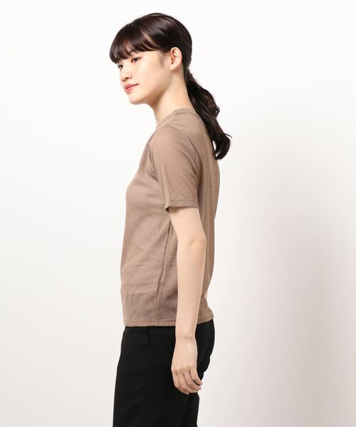 LOWRYS FARM（ローリーズファーム）の「シアーテレコＴＳＳ　946951（Tシャツ/カットソー・レディース・ブルー/ブラック/ダークブラウン/オフホワイト・FREE）」の9枚目の写真