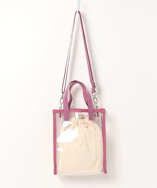 ehka sopo（エヘカソポ）の「クリアテープミニショルダー（ショルダーバッグ・レディース・ベージュ/ブラウン/ピンク・ﾌﾘ-）」の6枚目の写真