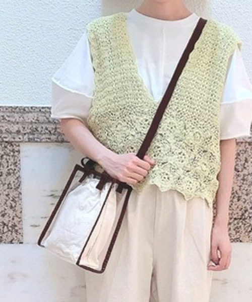 ehka sopo（エヘカソポ）の「クリアテープミニショルダー（ショルダーバッグ・レディース・ベージュ/ブラウン/ピンク・ﾌﾘ-）」の2枚目の写真