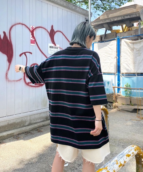 WHO'S WHO gallery（フーズフーギャラリー）の「【KOOKY'N/クーキー】ボーダーTEE（Tシャツ/カットソー・メンズ・ネイビー/ブラウン/ブラック/アッシュグレー/グリーン・FREE）」の9枚目の写真