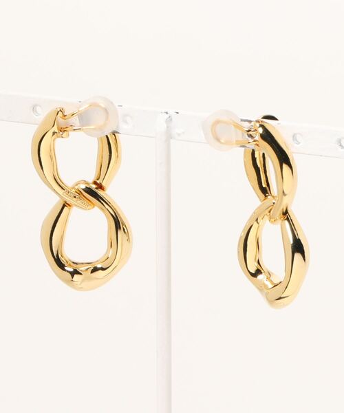 JANESMITH(ジェーンスミス)の「【JANE SMITH(ジェーンスミス)】DOUBLE CHAIN CLIP EARRING(イヤリング・レディース・ゴールド/シルバー・FREE)」の3枚目の写真
