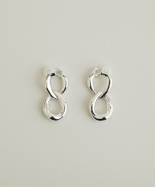 JANESMITH(ジェーンスミス)の「【JANE SMITH(ジェーンスミス)】DOUBLE CHAIN CLIP EARRING(イヤリング・レディース・ゴールド/シルバー・FREE)」の2枚目の写真