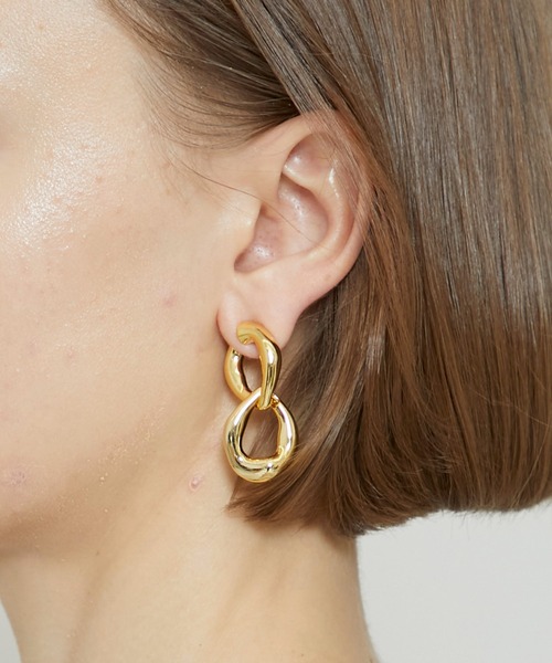 JANESMITH(ジェーンスミス)の「【JANE SMITH(ジェーンスミス)】DOUBLE CHAIN CLIP EARRING(イヤリング・レディース・ゴールド/シルバー・FREE)」の8枚目の写真