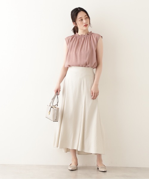 NATURAL BEAUTY BASIC(ナチュラルビューティーベーシック)の「ドビーフリルブラウス/0171210601(シャツ/ブラウス・レディース・ブラウン/ベージュ/ピンク・MEDIUM)」の15枚目の写真