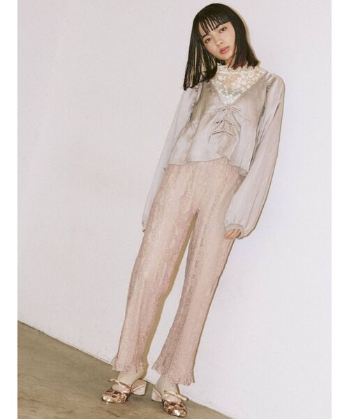 merry jenny（メリージェニー）の「バイカラーレースパンツ（その他パンツ・レディース・アイボリー・FREE）」の4枚目の写真