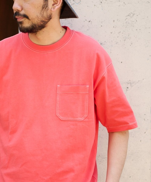 CIAOPANIC TYPY（チャオパニックティピー）の「USAコットンカラーステッチポケットTee（Tシャツ/カットソー・メンズ・ブラック/ブルー/オフホワイト/グレー/レッド・X-LARGE/MEDIUM/LARGE/SMALL）」の5枚目の写真