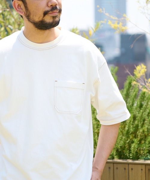 CIAOPANIC TYPY（チャオパニックティピー）の「USAコットンカラーステッチポケットTee（Tシャツ/カットソー・メンズ・ブラック/ブルー/オフホワイト/グレー/レッド・X-LARGE/MEDIUM/LARGE/SMALL）」の2枚目の写真