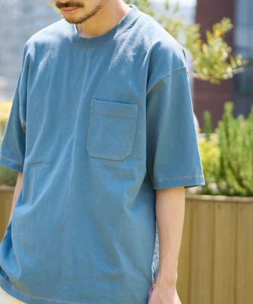 CIAOPANIC TYPY（チャオパニックティピー）の「USAコットンカラーステッチポケットTee（Tシャツ/カットソー・メンズ・ブラック/ブルー/オフホワイト/グレー/レッド・X-LARGE/MEDIUM/LARGE/SMALL）」の4枚目の写真