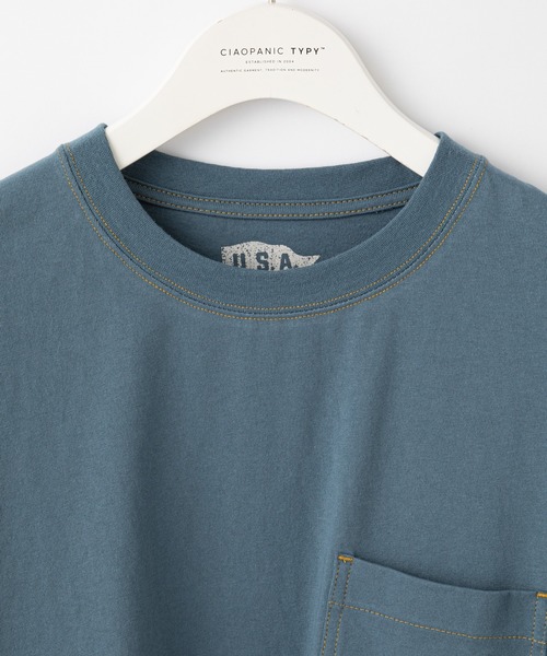 CIAOPANIC TYPY（チャオパニックティピー）の「USAコットンカラーステッチポケットTee（Tシャツ/カットソー・メンズ・ブラック/ブルー/オフホワイト/グレー/レッド・X-LARGE/MEDIUM/LARGE/SMALL）」の7枚目の写真