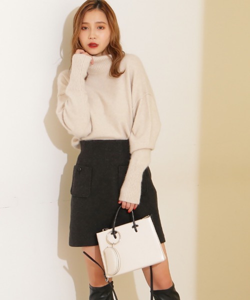 FREE'S MART(フリーズマート)の「【インフルエンサー森下愛里沙さんレコメンド】◆FOX混タートルネックニット(ニット/セーター・レディース・ベージュ/ブラウン/サックスブルー/ピンク/オレンジ/ブルー/グレー系その他・FREE)」の3枚目の写真