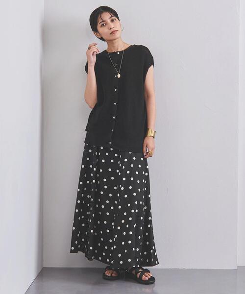 UNITED ARROWS(ユナイテッドアローズ)の「UWSC LINEN 2WAY キャップスリーブ ニット◆(ニット/セーター・レディース・ブラック/パープル/オリーブ・FREE)」の12枚目の写真