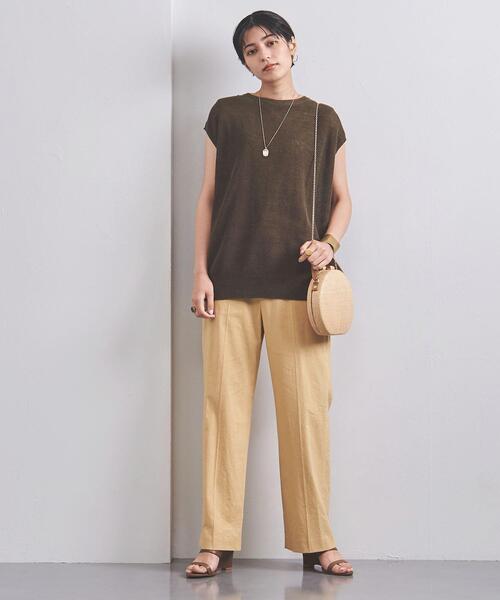 UNITED ARROWS(ユナイテッドアローズ)の「UWSC LINEN 2WAY キャップスリーブ ニット◆(ニット/セーター・レディース・ブラック/パープル/オリーブ・FREE)」の14枚目の写真