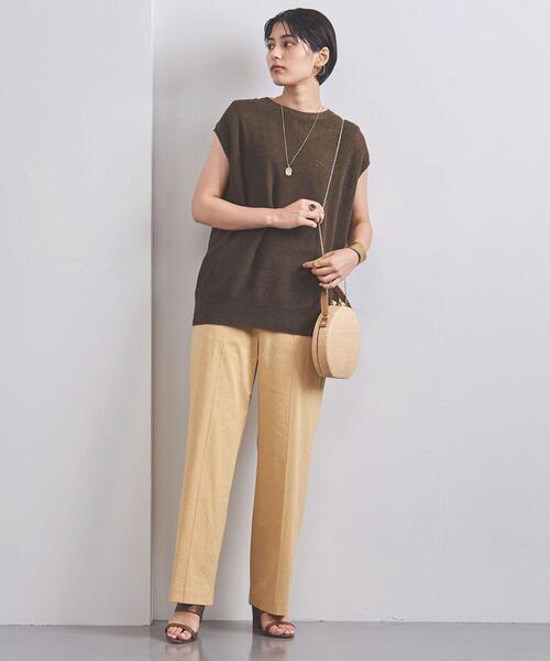 UNITED ARROWS(ユナイテッドアローズ)の「UWSC LINEN 2WAY キャップスリーブ ニット◆(ニット/セーター・レディース・ブラック/パープル/オリーブ・FREE)」の15枚目の写真