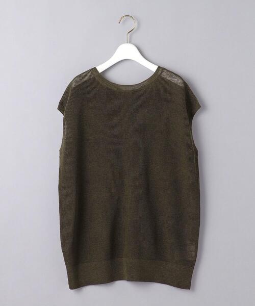 UNITED ARROWS(ユナイテッドアローズ)の「UWSC LINEN 2WAY キャップスリーブ ニット◆(ニット/セーター・レディース・ブラック/パープル/オリーブ・FREE)」の17枚目の写真