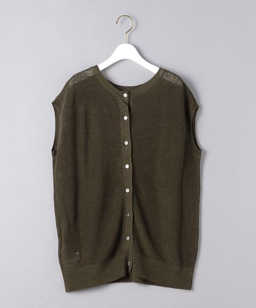 UNITED ARROWS(ユナイテッドアローズ)の「UWSC LINEN 2WAY キャップスリーブ ニット◆(ニット/セーター・レディース・ブラック/パープル/オリーブ・FREE)」の18枚目の写真