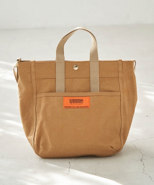 UNIVERSAL OVERALL（ユニバーサルオーバーオール）の「【UNIVERSAL OVERALL】ユニバーサルオーバーオール 2WAYミドルトートバッグ（トートバッグ・レディース・キナリ/イエロー系その他3・FREE）」の2枚目の写真