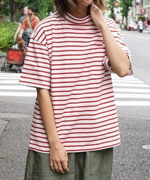 HARVESTY / ハーベスティ MOC NECK BOX TEE BORDER