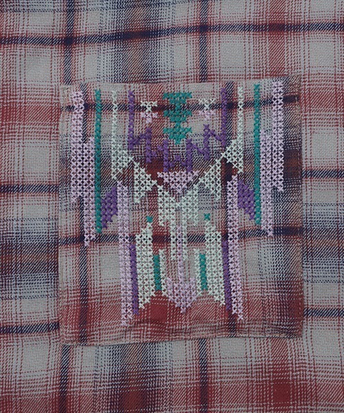 チチカカ（チチカカ）の「チェッククロス刺繍シャツ（シャツ/ブラウス・レディース・ブルー/アイボリー/ネイビー・FREE）」の21枚目の写真