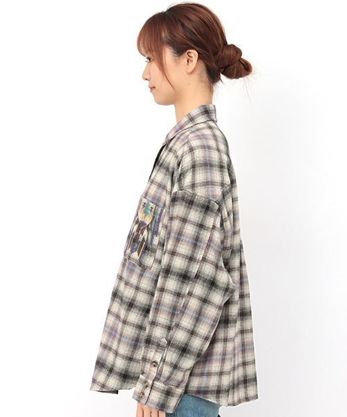 チチカカ（チチカカ）の「チェッククロス刺繍シャツ（シャツ/ブラウス・レディース・ブルー/アイボリー/ネイビー・FREE）」の15枚目の写真