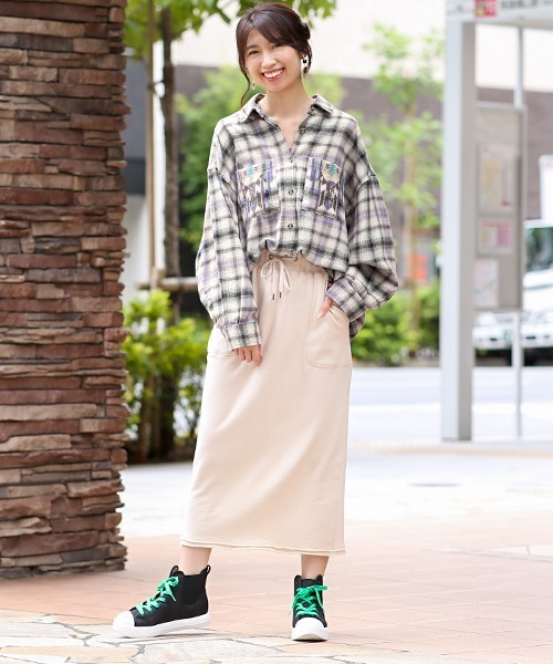 チチカカ（チチカカ）の「チェッククロス刺繍シャツ（シャツ/ブラウス・レディース・ブルー/アイボリー/ネイビー・FREE）」の4枚目の写真