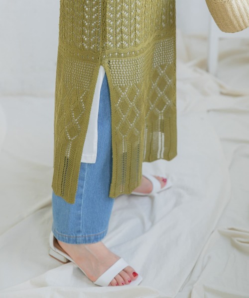 ITEMS URBANRESEARCH（アイテムズ アーバンリサーチ）の「インナーセットガラアミニットワンピース（ワンピース・レディース・ブラック/カーキ/グレー系その他・FREE）」の4枚目の写真