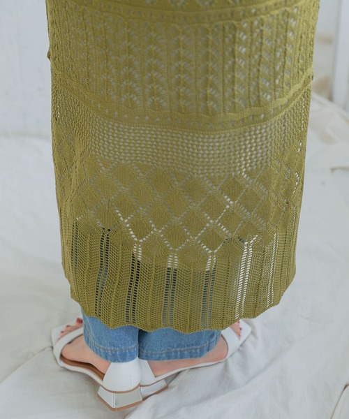 ITEMS URBANRESEARCH（アイテムズ アーバンリサーチ）の「インナーセットガラアミニットワンピース（ワンピース・レディース・ブラック/カーキ/グレー系その他・FREE）」の14枚目の写真