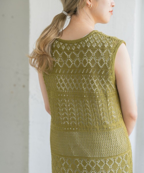 ITEMS URBANRESEARCH（アイテムズ アーバンリサーチ）の「インナーセットガラアミニットワンピース（ワンピース・レディース・ブラック/カーキ/グレー系その他・FREE）」の10枚目の写真