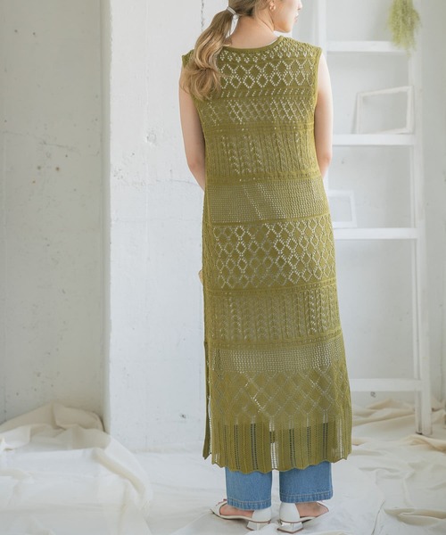 ITEMS URBANRESEARCH（アイテムズ アーバンリサーチ）の「インナーセットガラアミニットワンピース（ワンピース・レディース・ブラック/カーキ/グレー系その他・FREE）」の12枚目の写真