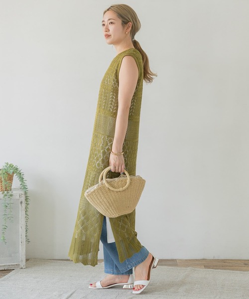 ITEMS URBANRESEARCH（アイテムズ アーバンリサーチ）の「インナーセットガラアミニットワンピース（ワンピース・レディース・ブラック/カーキ/グレー系その他・FREE）」の9枚目の写真