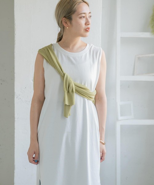 ITEMS URBANRESEARCH（アイテムズ アーバンリサーチ）の「インナーセットガラアミニットワンピース（ワンピース・レディース・ブラック/カーキ/グレー系その他・FREE）」の7枚目の写真