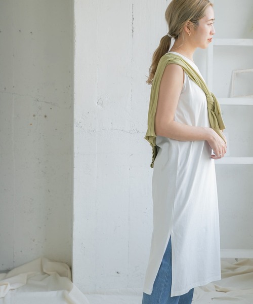 ITEMS URBANRESEARCH（アイテムズ アーバンリサーチ）の「インナーセットガラアミニットワンピース（ワンピース・レディース・ブラック/カーキ/グレー系その他・FREE）」の5枚目の写真