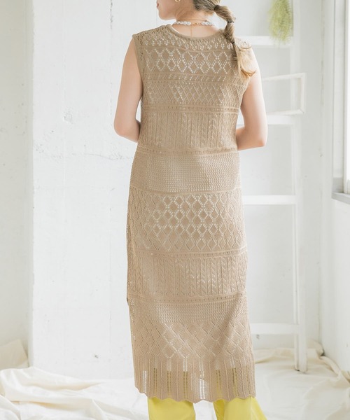 ITEMS URBANRESEARCH（アイテムズ アーバンリサーチ）の「インナーセットガラアミニットワンピース（ワンピース・レディース・ブラック/カーキ/グレー系その他・FREE）」の19枚目の写真