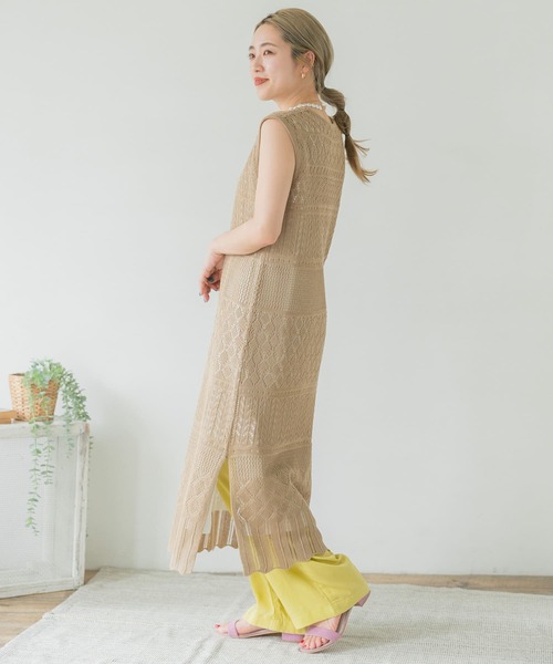 ITEMS URBANRESEARCH（アイテムズ アーバンリサーチ）の「インナーセットガラアミニットワンピース（ワンピース・レディース・ブラック/カーキ/グレー系その他・FREE）」の21枚目の写真