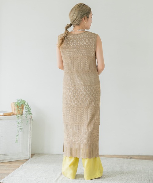 ITEMS URBANRESEARCH（アイテムズ アーバンリサーチ）の「インナーセットガラアミニットワンピース（ワンピース・レディース・ブラック/カーキ/グレー系その他・FREE）」の22枚目の写真