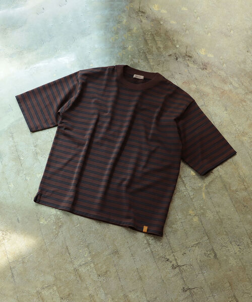 BEAMS LIGHTS(ビームスライツ)の「BEAMS LIGHTS / ギザコットン スプレンダーツイスト ボーダー Tシャツ(Tシャツ/カットソー・メンズ・ホワイト系その他/ブラウン系その他/ベージュ系その他・SMALL/MEDIUM/LARGE)」の3枚目の写真