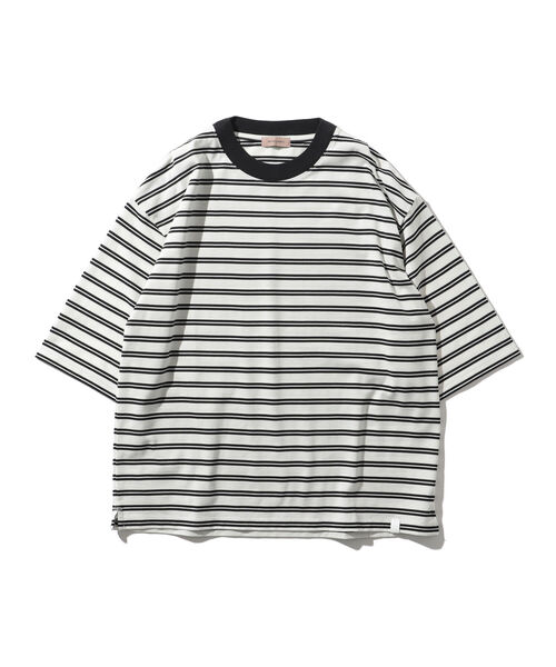 BEAMS LIGHTS(ビームスライツ)の「BEAMS LIGHTS / ギザコットン スプレンダーツイスト ボーダー Tシャツ(Tシャツ/カットソー・メンズ・ホワイト系その他/ブラウン系その他/ベージュ系その他・SMALL/MEDIUM/LARGE)」の4枚目の写真