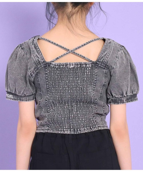 ANAP GiRL（アナップガール）の「前ZIPデニムトップス（Tシャツ