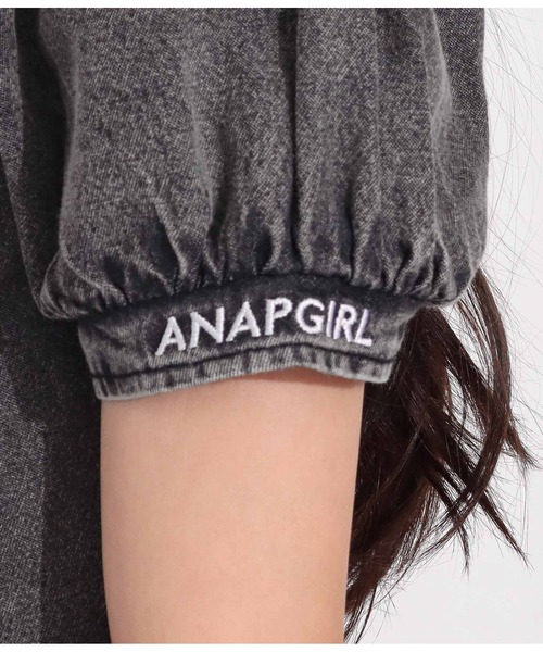 ANAP GｉRL（アナップガール）の「前ZIPデニムトップス（Tシャツ/カットソー・キッズ・ブラック・XS/S/M）」の9枚目の写真