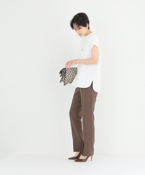 Simplicite（サンプリシテ）の「モックネックフレンチカットソー◆（Tシャツ/カットソー・レディース・ベージュ/ホワイト/ブラック・FREE）」の8枚目の写真