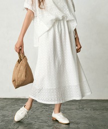 PUAL CE CIN | 【WEB限定】カットワークレース刺繍スカート(スカート)