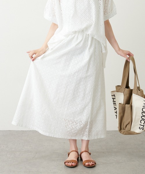 PUAL CE CIN（ピュアルセシン）の「【WEB限定】カットワークレース刺繍スカート（スカート・レディース・ホワイト/ブラック・FREE）」の17枚目の写真
