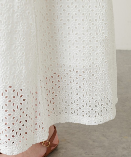 PUAL CE CIN（ピュアルセシン）の「【WEB限定】カットワークレース刺繍スカート（スカート・レディース・ホワイト/ブラック・FREE）」の16枚目の写真